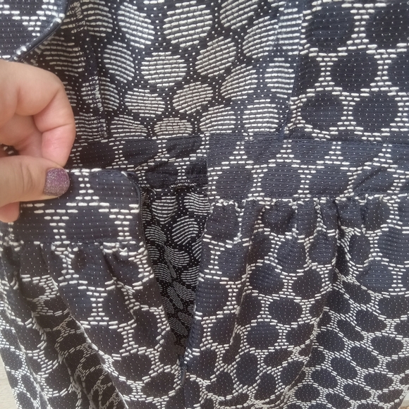 Moonlight Navy and White Polka Dot Mini Dress Size Medium Fit & Flare - Picture 7 of 10